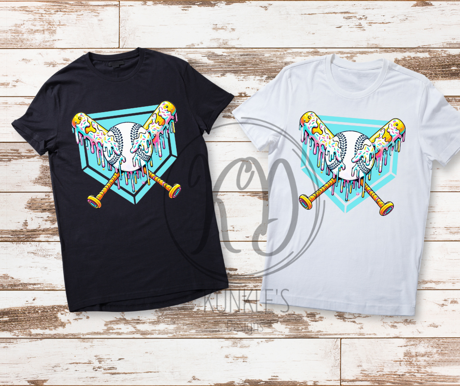 Baseball / Softball Home Plate Drip Graphic Apparel