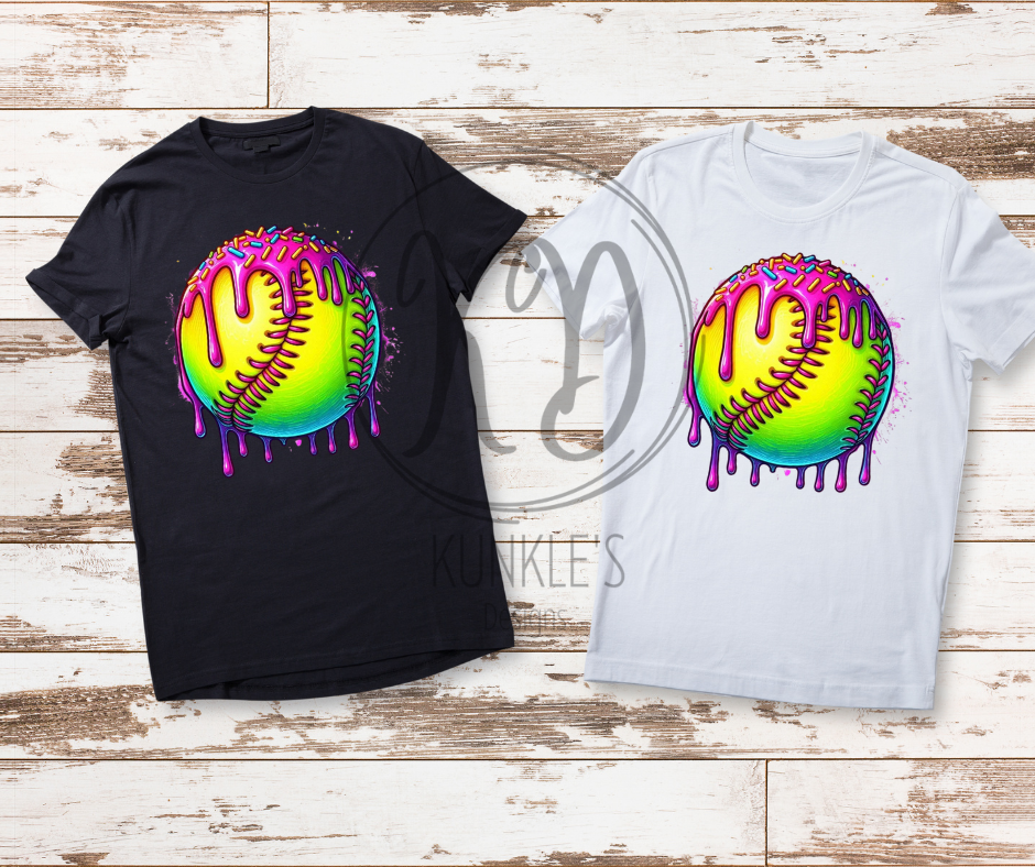 Softball Drip Graphic Apparel