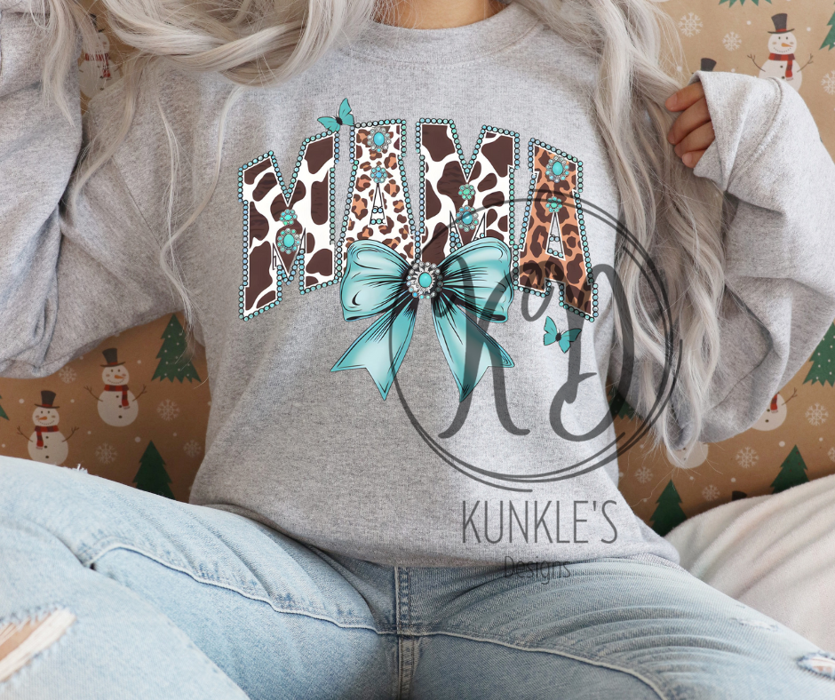 Cow Hide Printed MAMA Bow Graphic Apparel
