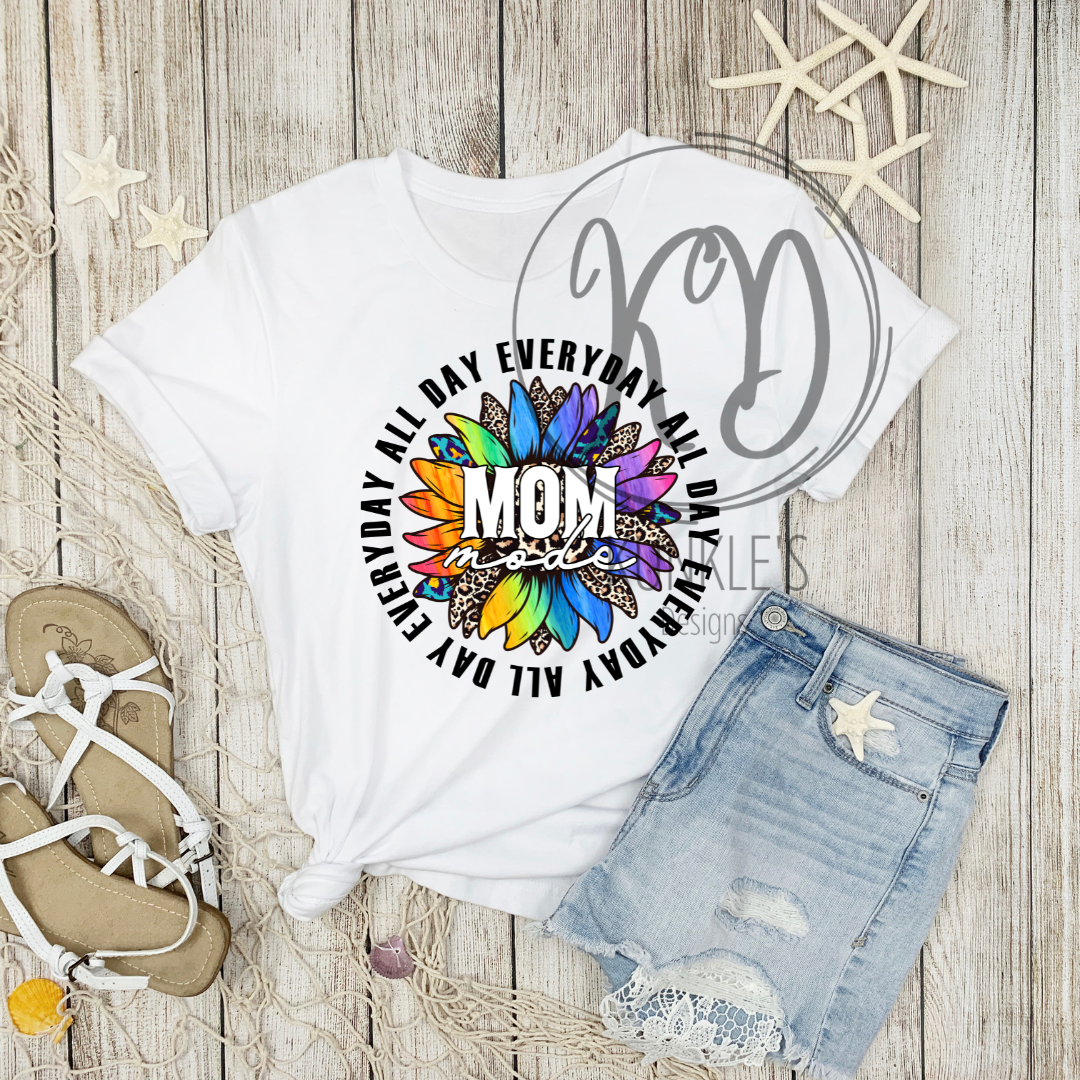 Mom Mode Everyday Sunflower Graphic Apparel