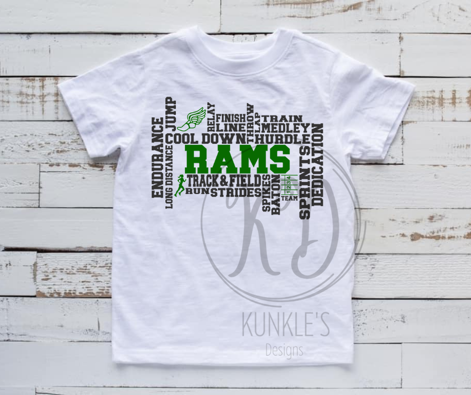 Track Personalized - Team - Gender - Word Art - Apparel