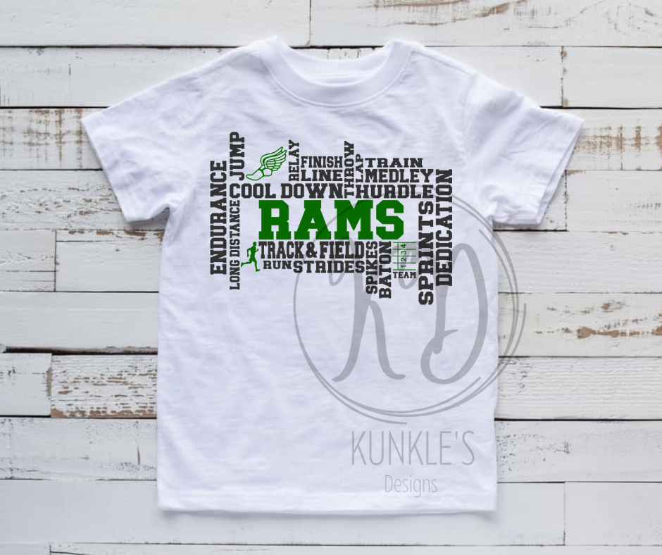 Track Personalized - Team - Gender - Word Art - Apparel