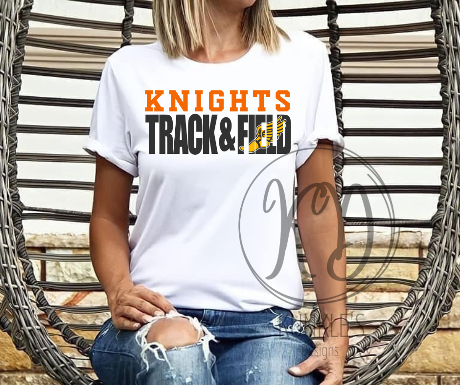 Track Personalized - Team - Team Colors -Smooth Font- Distressed Font Apparel