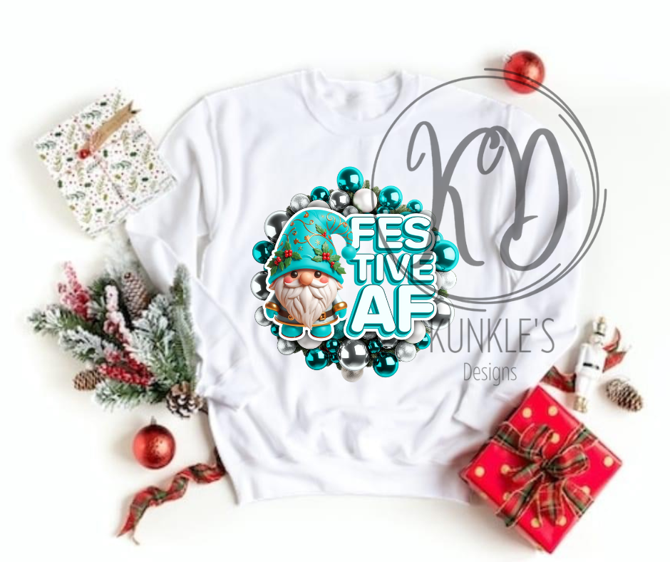 Gnome Festive AF Graphic Apparel & Home Decor