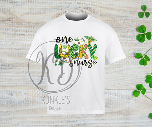 St. Patrick's Day - One Lucky Nurse Graphic Apparel