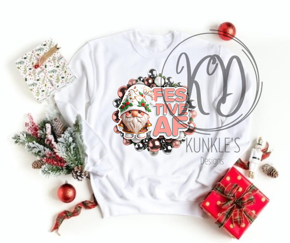 Gnome Festive AF Graphic Apparel & Home Decor