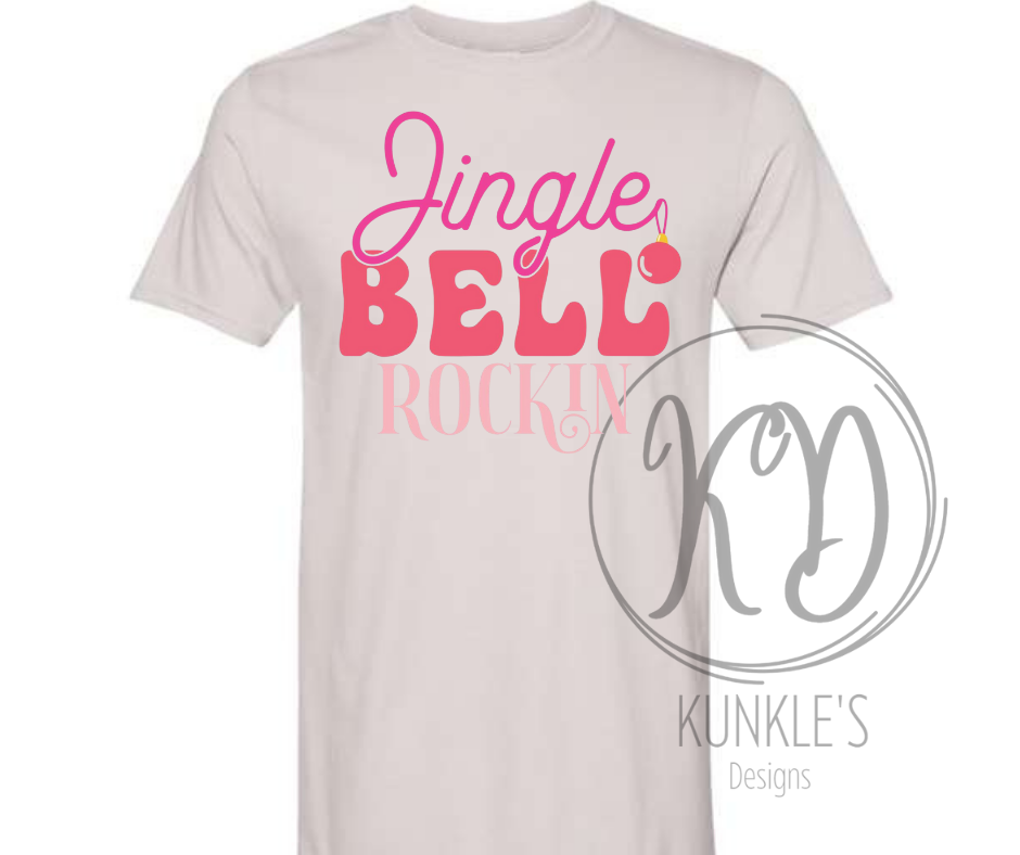 Pink Jingle Bell Rockin Graphic Apparel