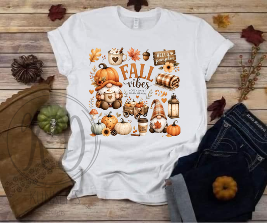 Fall Vibes Gnome Cozy Days, Warm Hearts Graphic Apparel