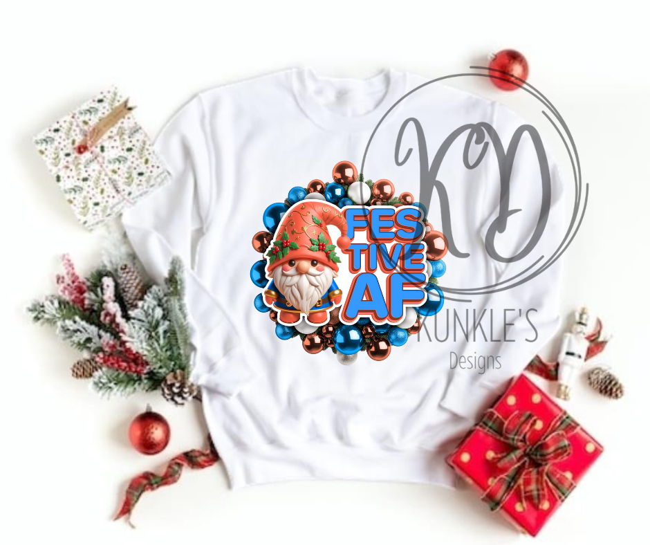 Gnome Festive AF Graphic Apparel & Home Decor