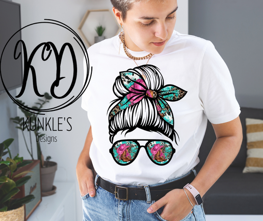 Western Messy Bun Apparel Design