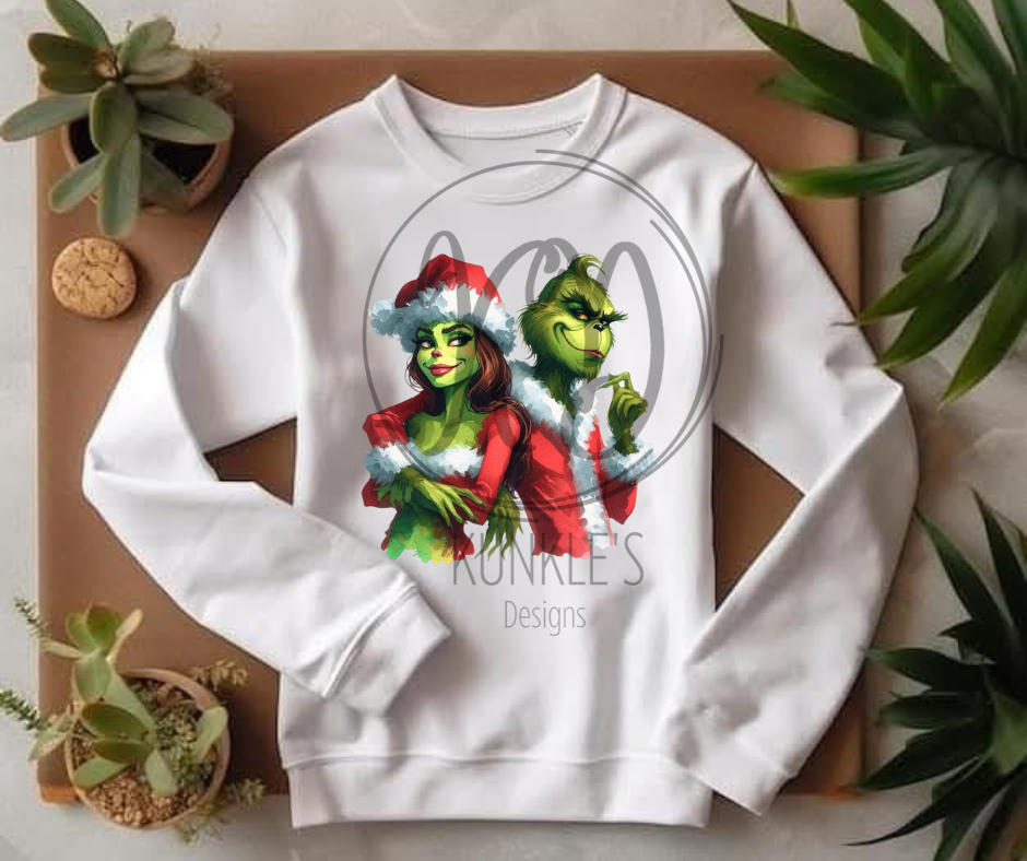 Christmas Grinch Couple Graphic Apparel