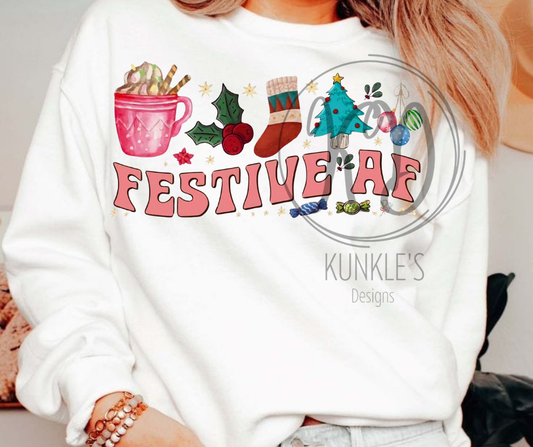 Pink Festive AF Graphic Apparel