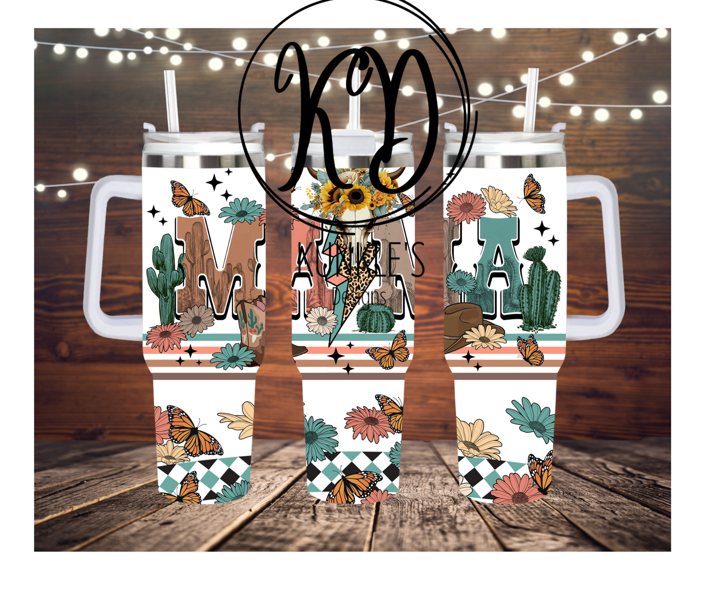 40 oz Tumbler Western MAMA Design