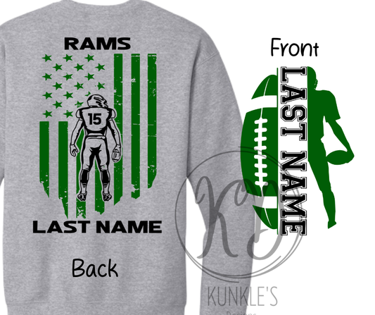Football Flag Personalized Sports Player Apparel