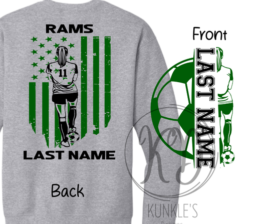 Soccer Flag Personalized Sports Player Apparel