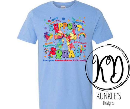 Autism Awareness Support Squad Graphic Apparel