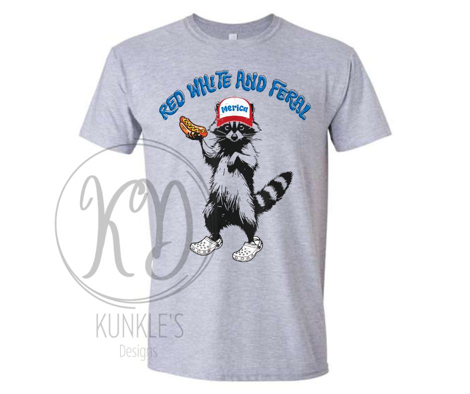 Red White and Feral 4th of July Graphic Apparel