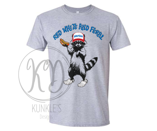 Red White and Feral 4th of July Graphic Apparel