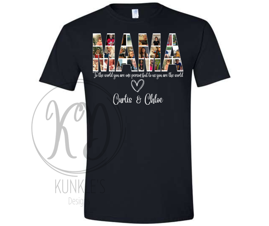 Customized Mom, Mama, Mimi, Photo Graphic Apparel
