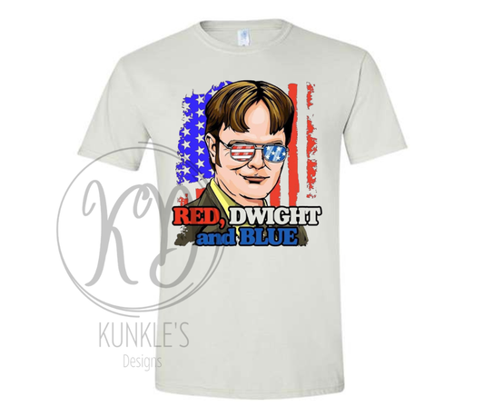 4th of July Red Dwight and Blue Graphic Apparel