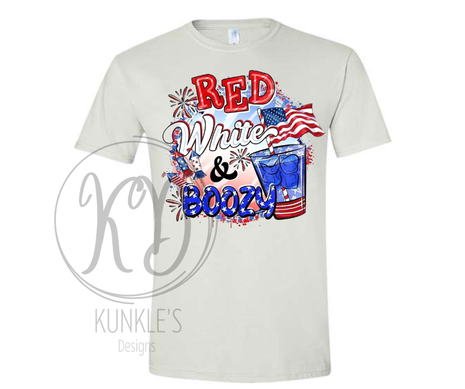 4th of July - Red White and Booze Graphic Apparel