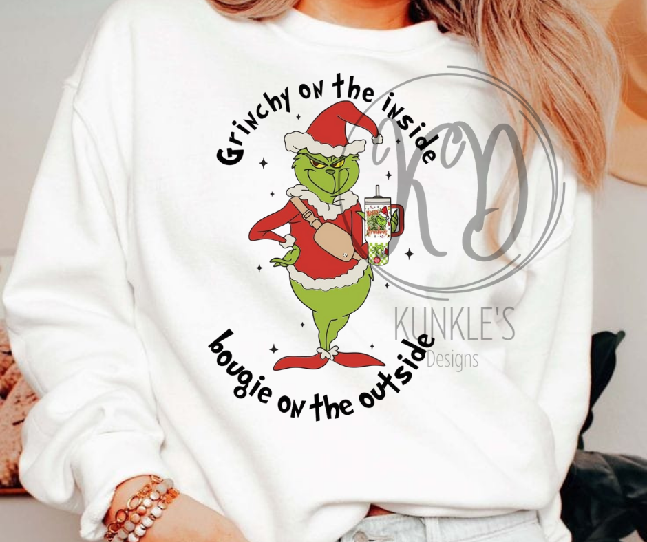 Grinchy On The Inside, Bougie On The Outside Graphic Apparel