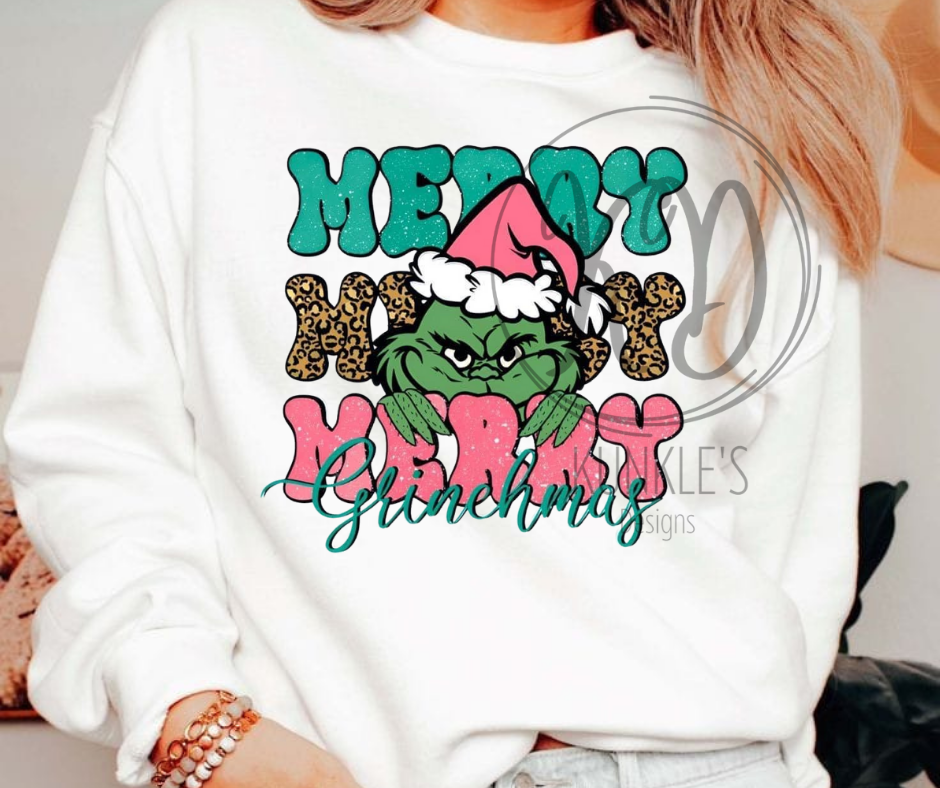 Merry Merry Merry Grinchmas Graphic Apparel