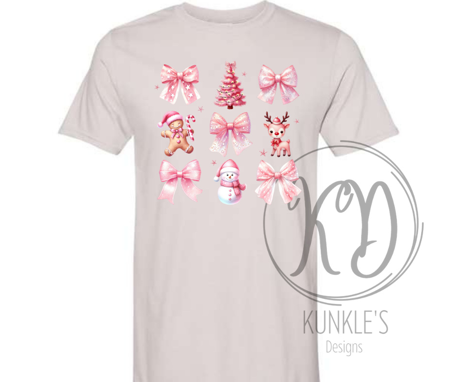 Pink Bows Graphic Apparel