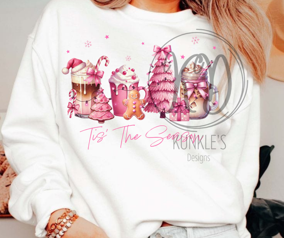 Pink Tis The Season Graphic Apparel