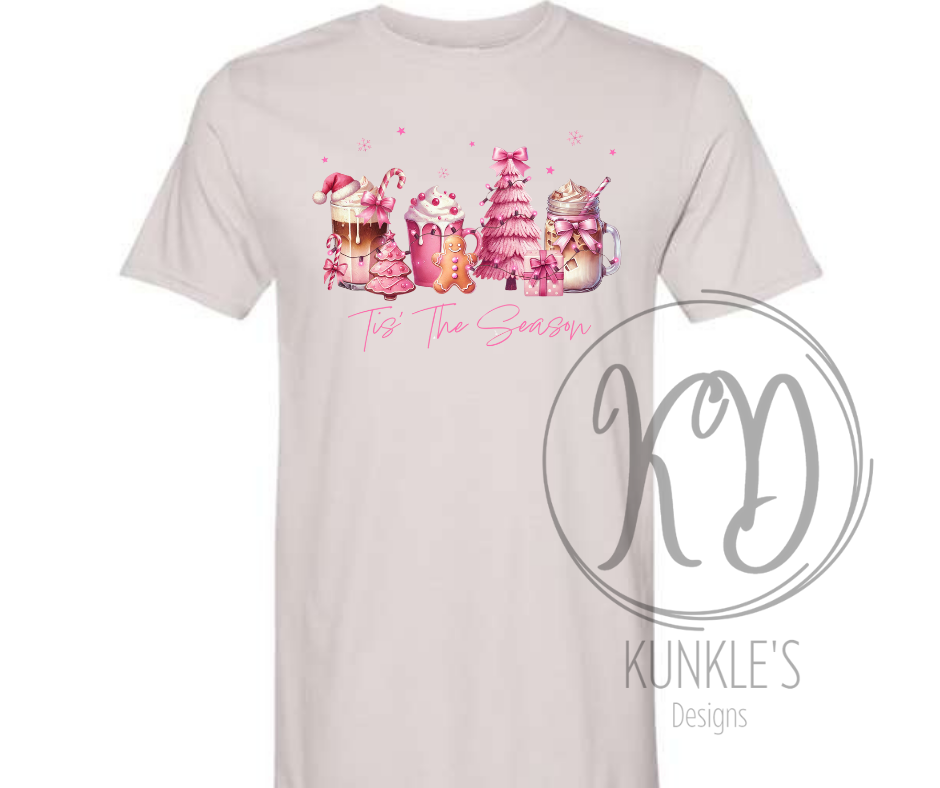 Pink Tis The Season Graphic Apparel