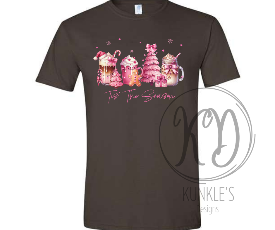 Pink Tis The Season Graphic Apparel