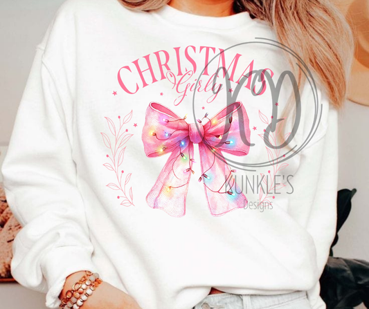 Pink Christmas Girly Graphic Apparel