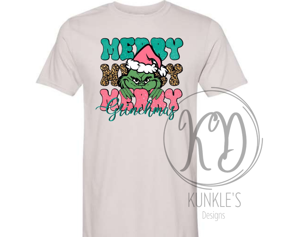 Merry Merry Merry Grinchmas Graphic Apparel