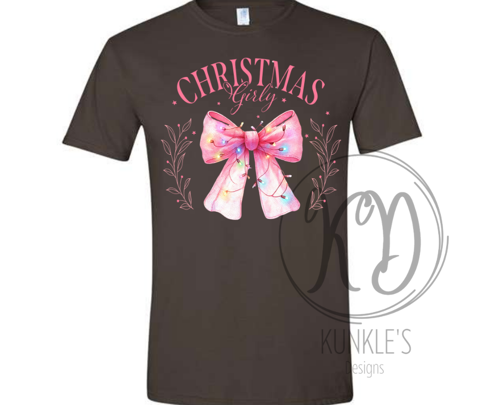 Pink Christmas Girly Graphic Apparel