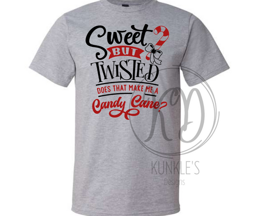 Sweet But Twisted Candy Cane Graphic Apparel