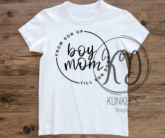 Boy Mom Son Up Son Down Graphic Apparel