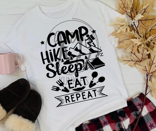 Camp Hike Sleep Graphic Apparel