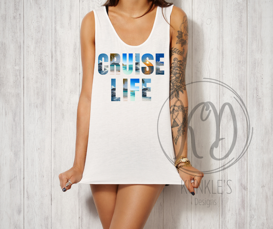 Cruise Life Ocean Letters Graphic Tee
