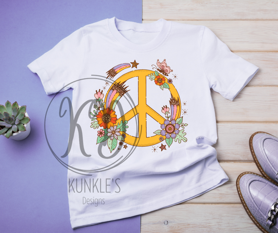 Floral Peace Sign Apparel