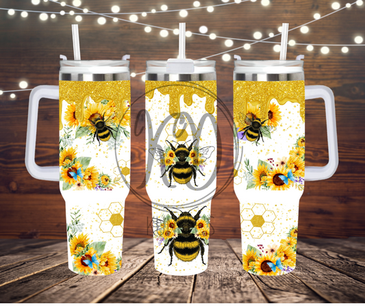 40 oz Tumbler Honey Bee Design