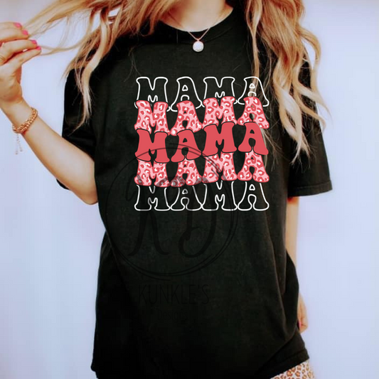 Mama Pink Leopard Print Repeat Floral Graphic Apparel