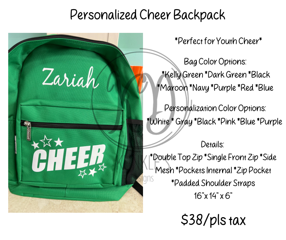 Cheer Backpack Personalized