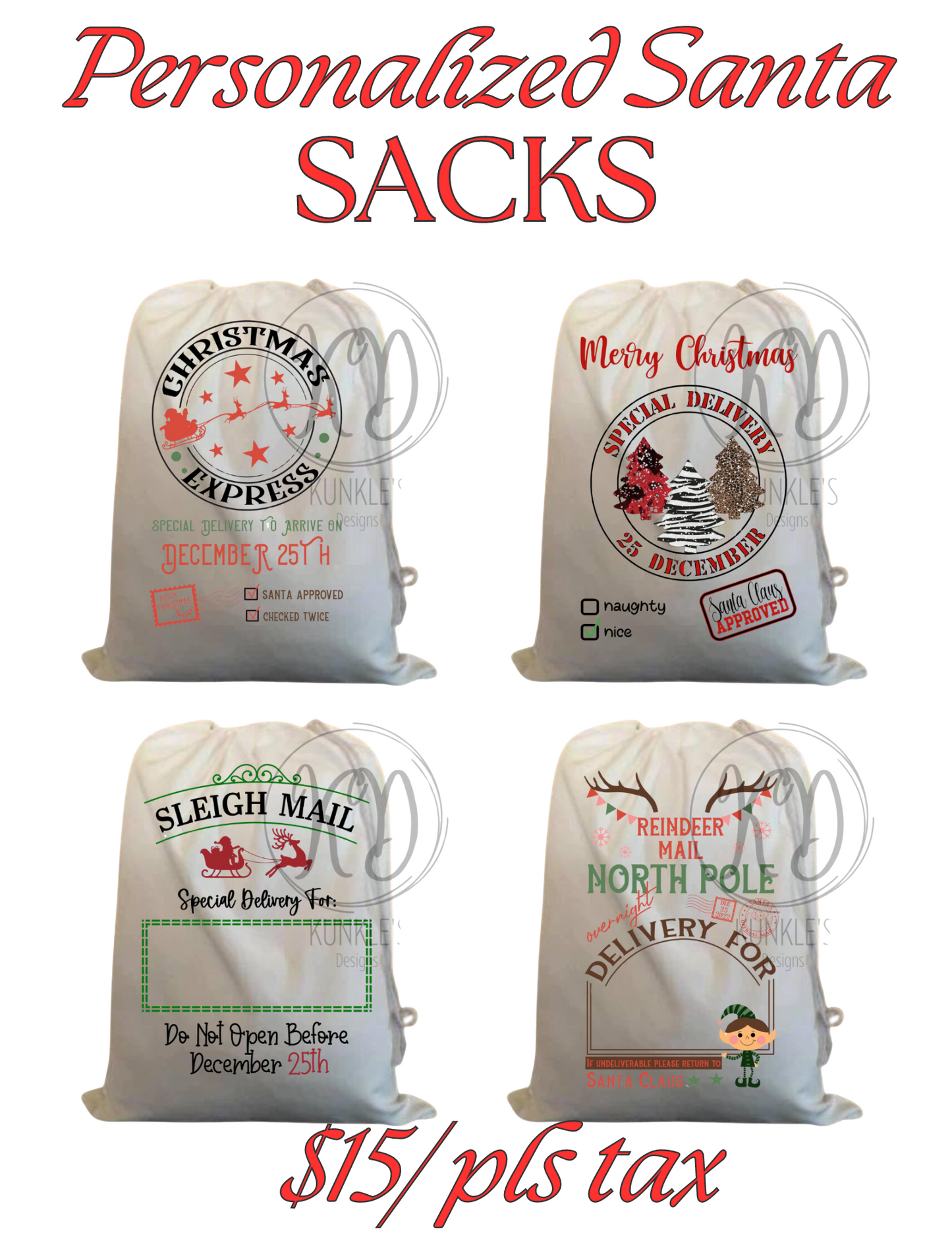 Personalized Santa Sacks