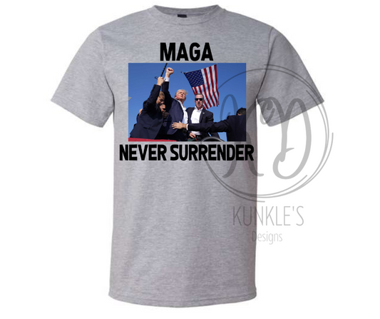 Trump MAGA Never Surrender Graphic Apparel