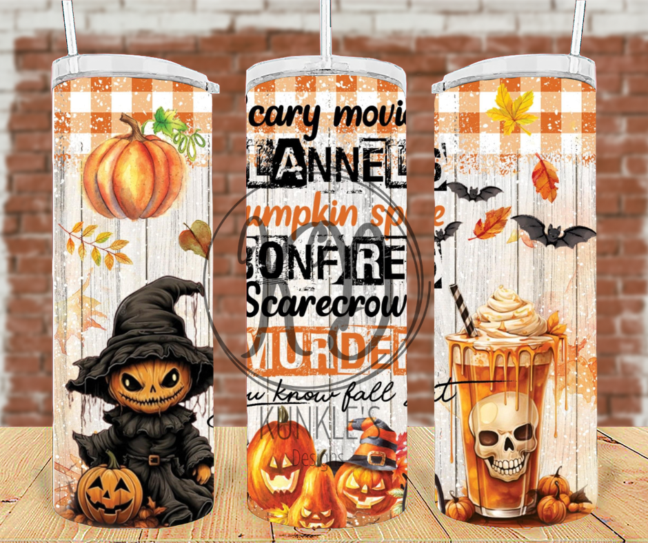 Scary Movies Flannels Pumpkin Spice 20oz Stainless Steel Tumbler