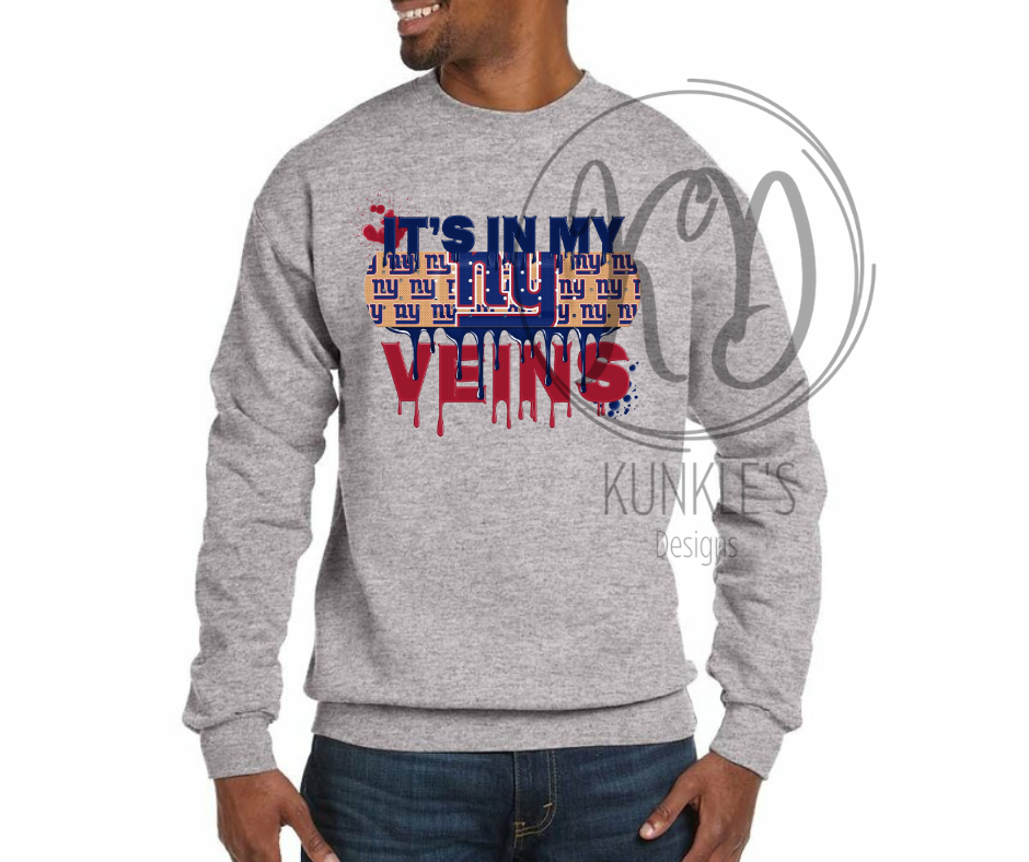 Pro Football Team It's In My Veins Graphic Apparel