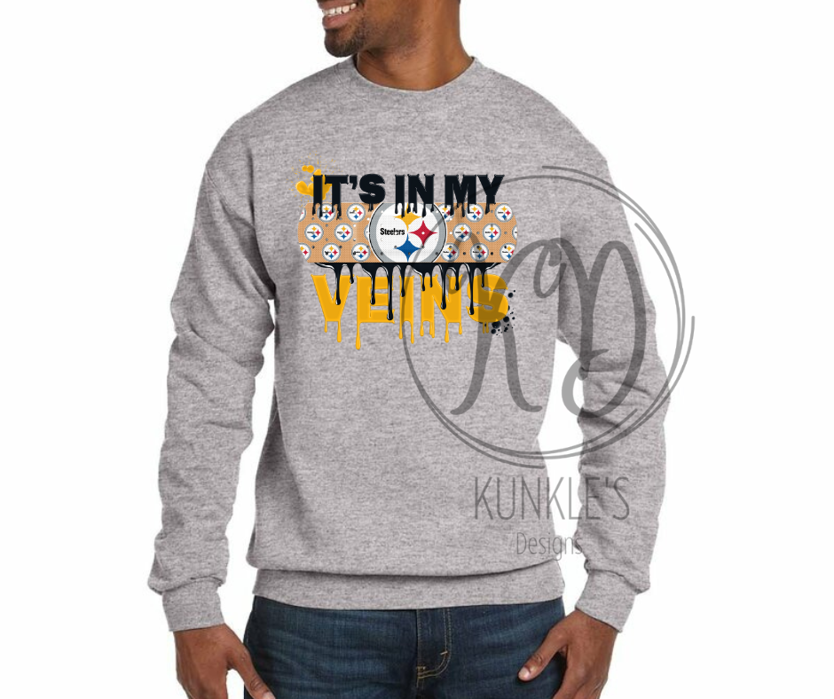 Pro Football Team It's In My Veins Graphic Apparel