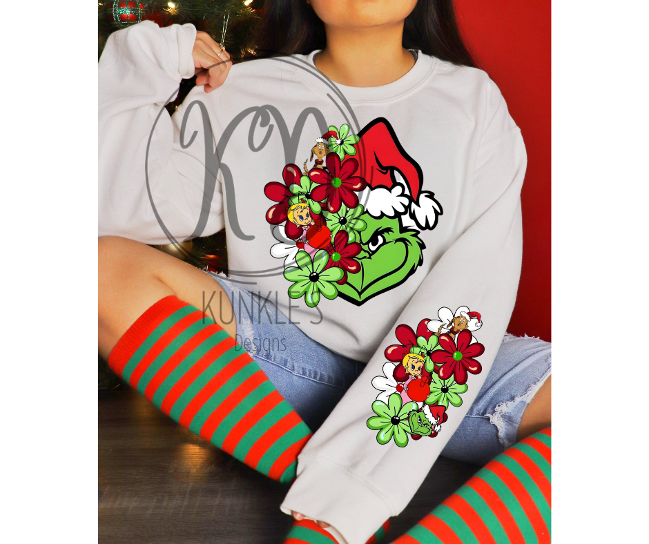 Floral Grinch Graphic Apparel