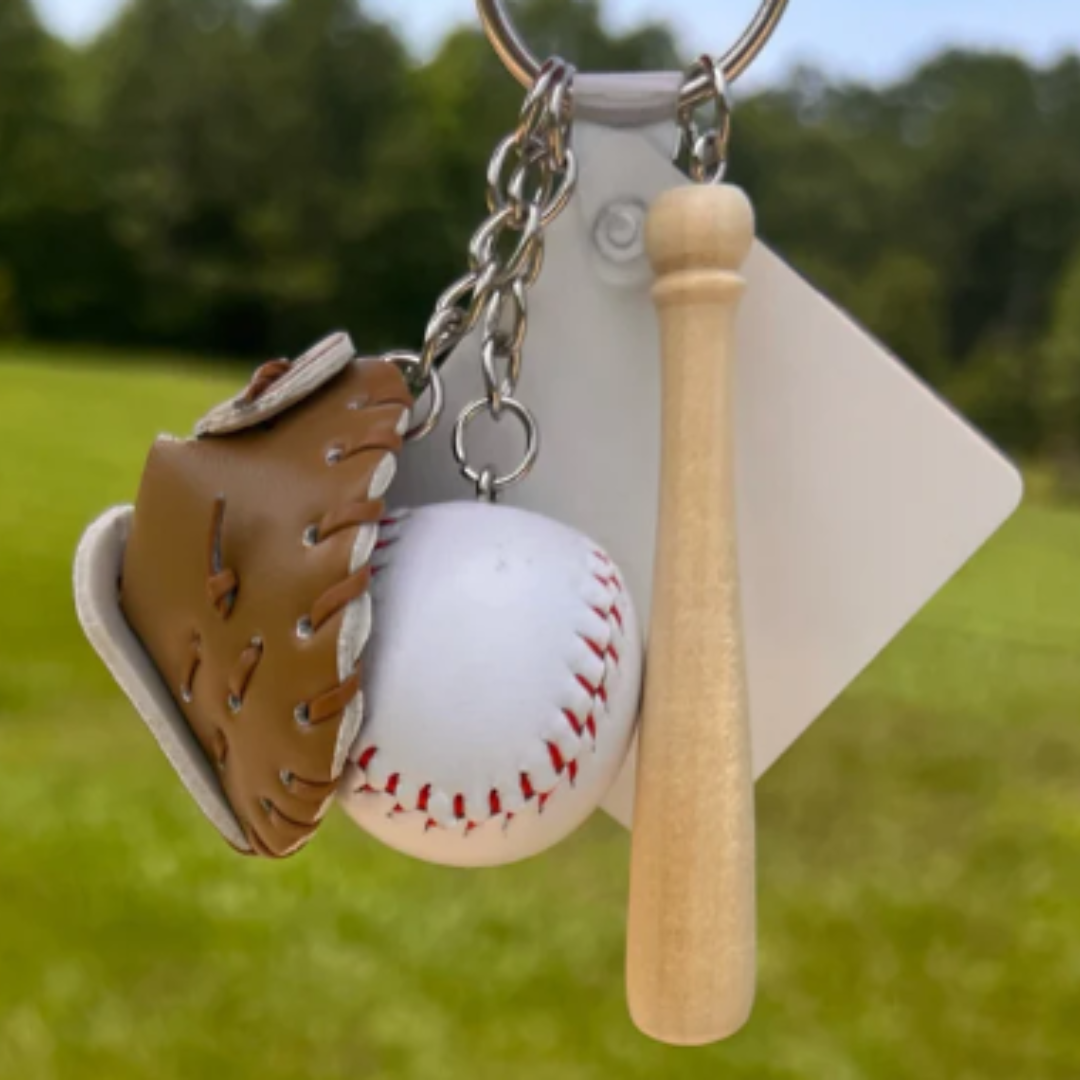 Baseball or Softball Personalized Keychain