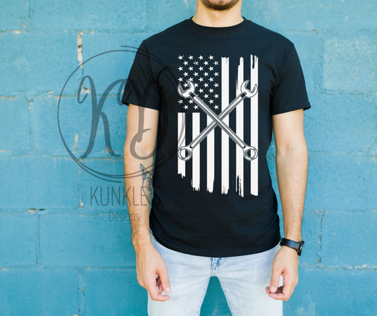 Wrench Flag Graphic Apparel